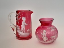 Antique Cranberry Mary Gregory