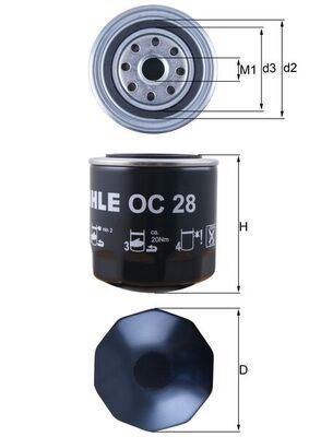 Mahle oc28 oil filter - mahle,