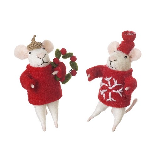 Felt festive mice jumpers - felt,