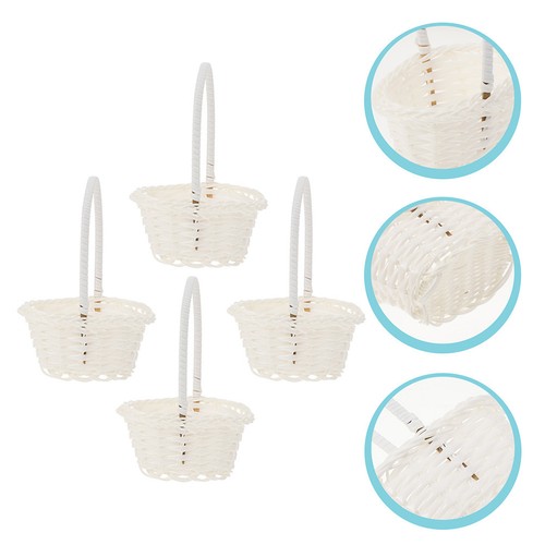 Pcs white plastic flower - 4,
