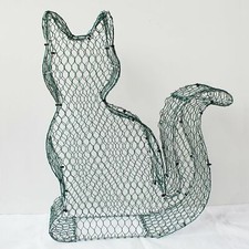 Topiary Cat 2D Frame - Medium - 28cm High - Handmade Wire Sculpture