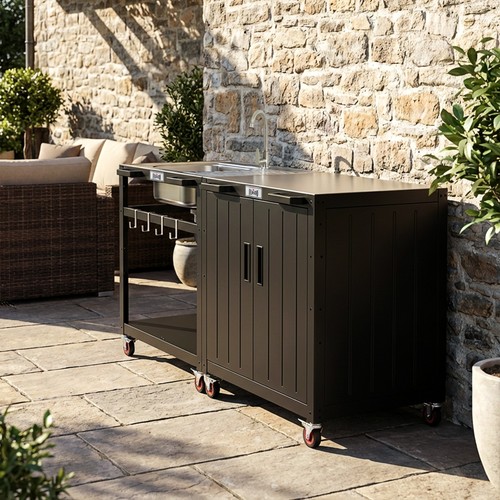 Outdoor movable barbecue grill - movable,