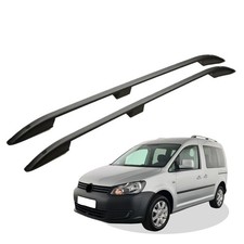 Roof rails suitable for VW Caddy 3 from 2010 to 2020 black with ABE