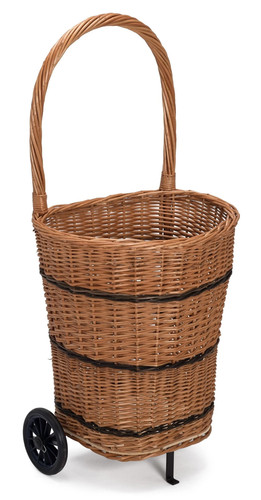 Wicker trolley basket - trolley,