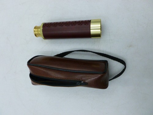 Small brass telescope case - brass, in
