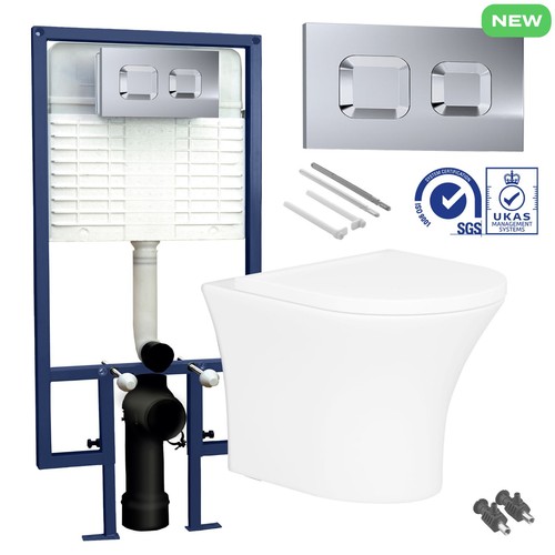 Rimless wall hung toilet pan - wall,