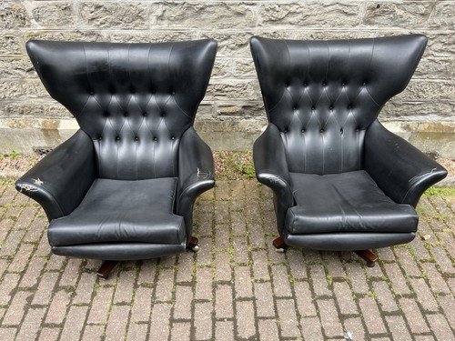 Pair retro plan armchairs - pair, g