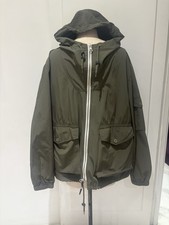 Albam Waterproof Parka Jacket Khaki Green with Hood - Size XL (Pit to Pit 26”)