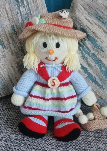 Hand knitted sally scarecrow - sally,