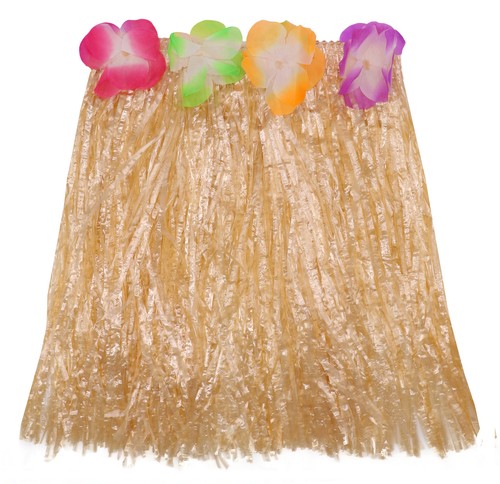 Short natural grass hula skirt - short,