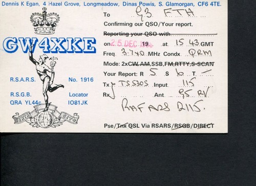 Qsl card radio - x,