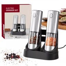 Electric Pepper & Salt Grinder Set Seasoning Mill Rechargeable Washableqm