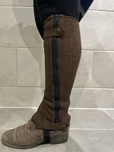 Brown leather riding - brown, half