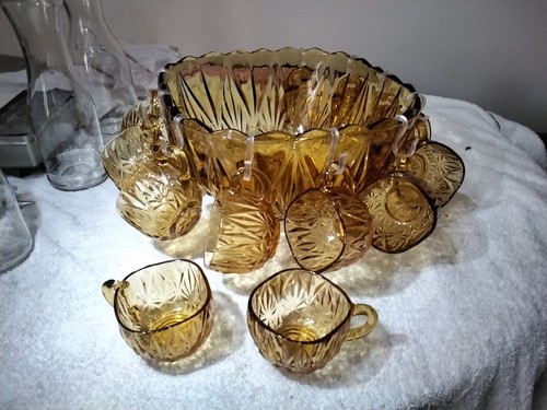 Vintage amber hobnail cut - vintage,