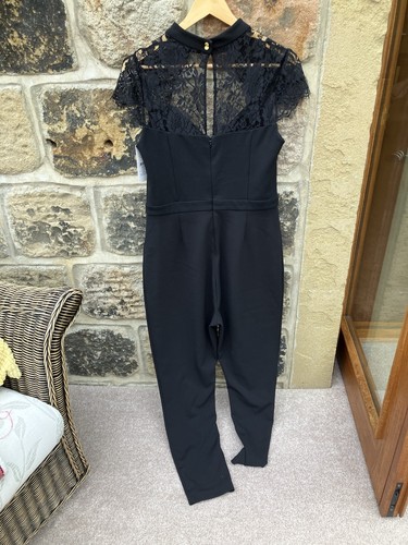Lipsy black lace - jumpsuit, size
