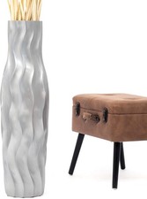 Large Silver Floor Vase 85cm