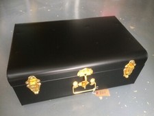 Metal storage trunk, black, gold handles/locks, kids/general storage, New RP £59