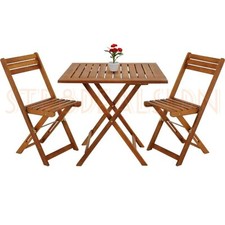 Wooden Folding Bistro Set Stools Set Party Relax Chairs Garden Balcony New 