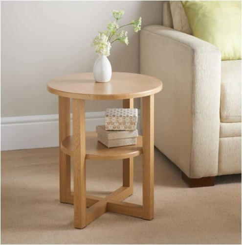 Round side table small - round, oak