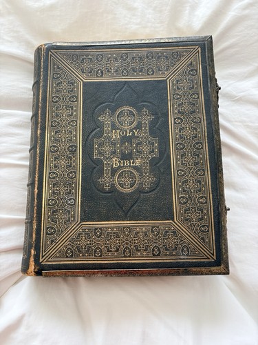 Antique large leather bound - antique,