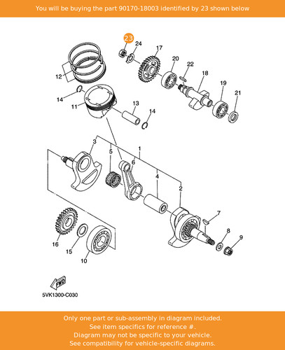 Yamaha nut 90170 18003 - 90170-18003, oem