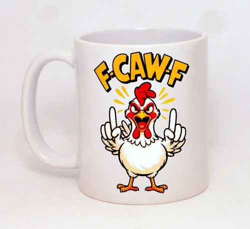 Caw rooster mug rude - f-caw-f,