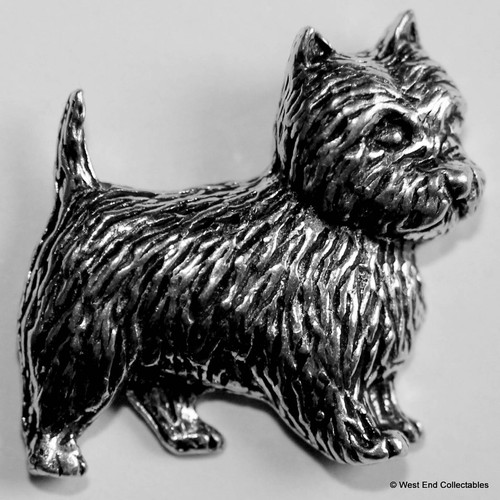 Cairn terrier pewter - pewter, pin