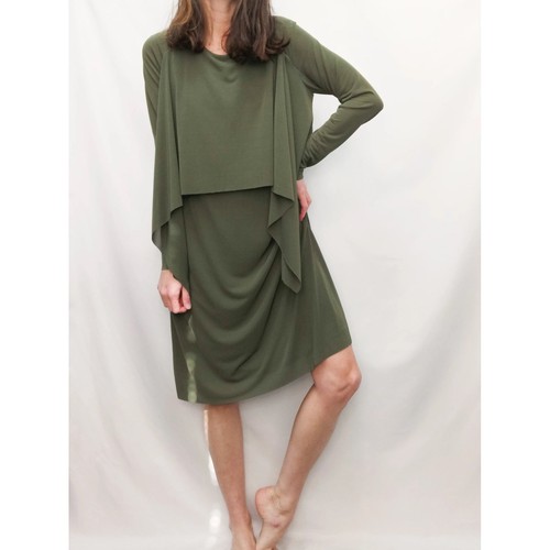 Cos olive green layered draped - layered,