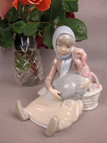 Lladro girl with turkey - with, turkey"