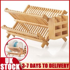 2 Tire Wooden Dish Drying Rack
