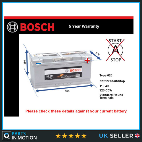 Car battery s5015 bosch - s5015,