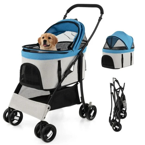 Foldable pet stroller with - foldable,