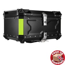 65L Motorcycle Luggage Top Box Upgrade Aluminum Alloy UK Black with Reflective