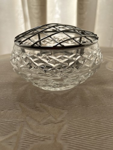 Crystal cut glass rose bowl - glass,