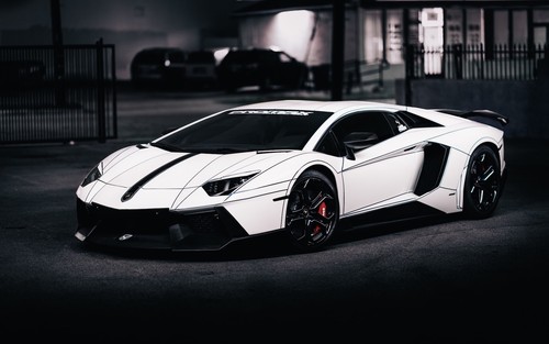 Lamborghini avent car - car, white