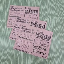 Vintage Gazette Ladies Whist Score Card X3