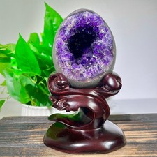 2.13LB Natural dinosaur egg Original Stone Quartz Uruguay amethyst Mineral+base