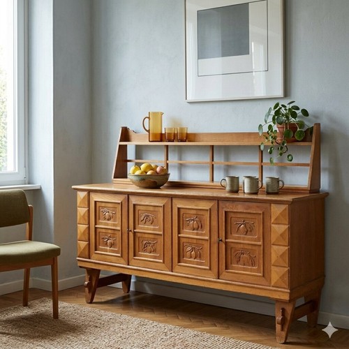 Vintage buffet oak veneer - buffet,
