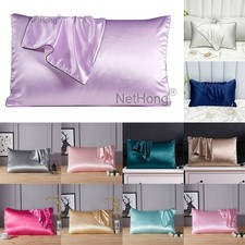 Mulberry 100% Pure Silk Pillowcase Anti-wrinkle Bed Soft Pillow Cases Covers UK