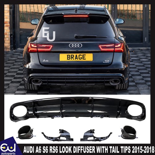 Rs6 look rear bumper diffuser - look,
