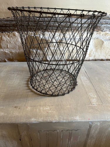 Vintage wire waste paper bin