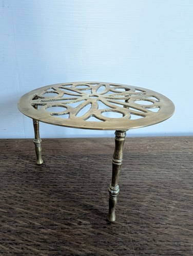 Vintage brass trivet - vintage,