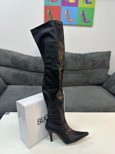 Thigh high black matte boots - thigh,