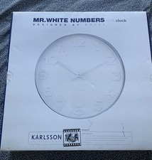 Karlsson Mr White Numbers Wall Clock Silver Surround