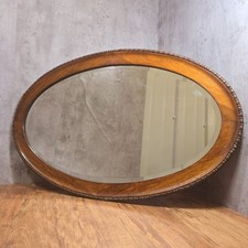 Large 1930s Oak Oval Bevelled