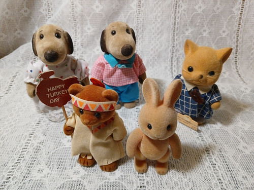 Vintage felted animal figures