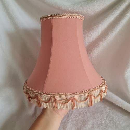 Vintage fabric lampshade pink - fabric,