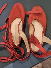 Clarks Red Leather Ankle Strap