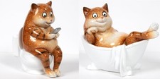 LEONARDO CAT  LOO TIME  BATH TIME ORNAMENT HOME DECOR
