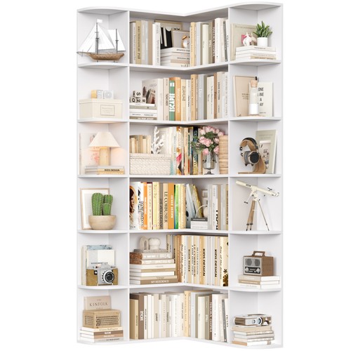 Shaped corner bookcase with - corner,